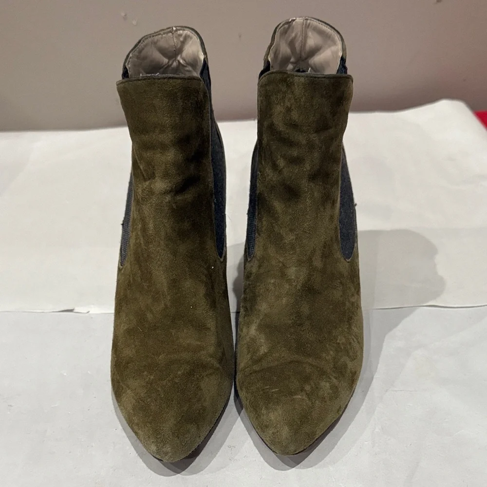 Steven By Steve Madden Khaki Suede Ankle Boots - Picture 2 of 5
